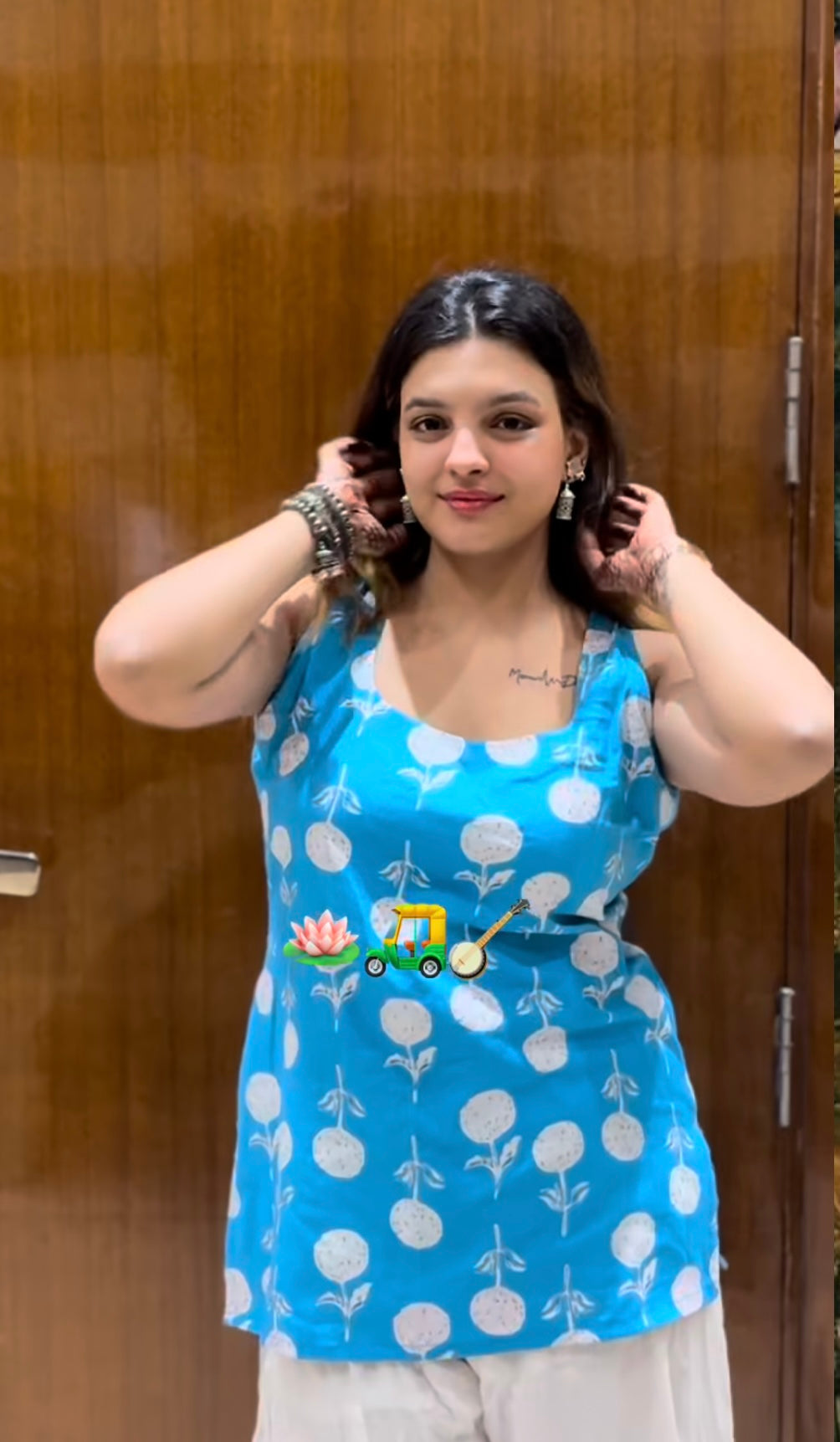 Blue Blossom Kurti
